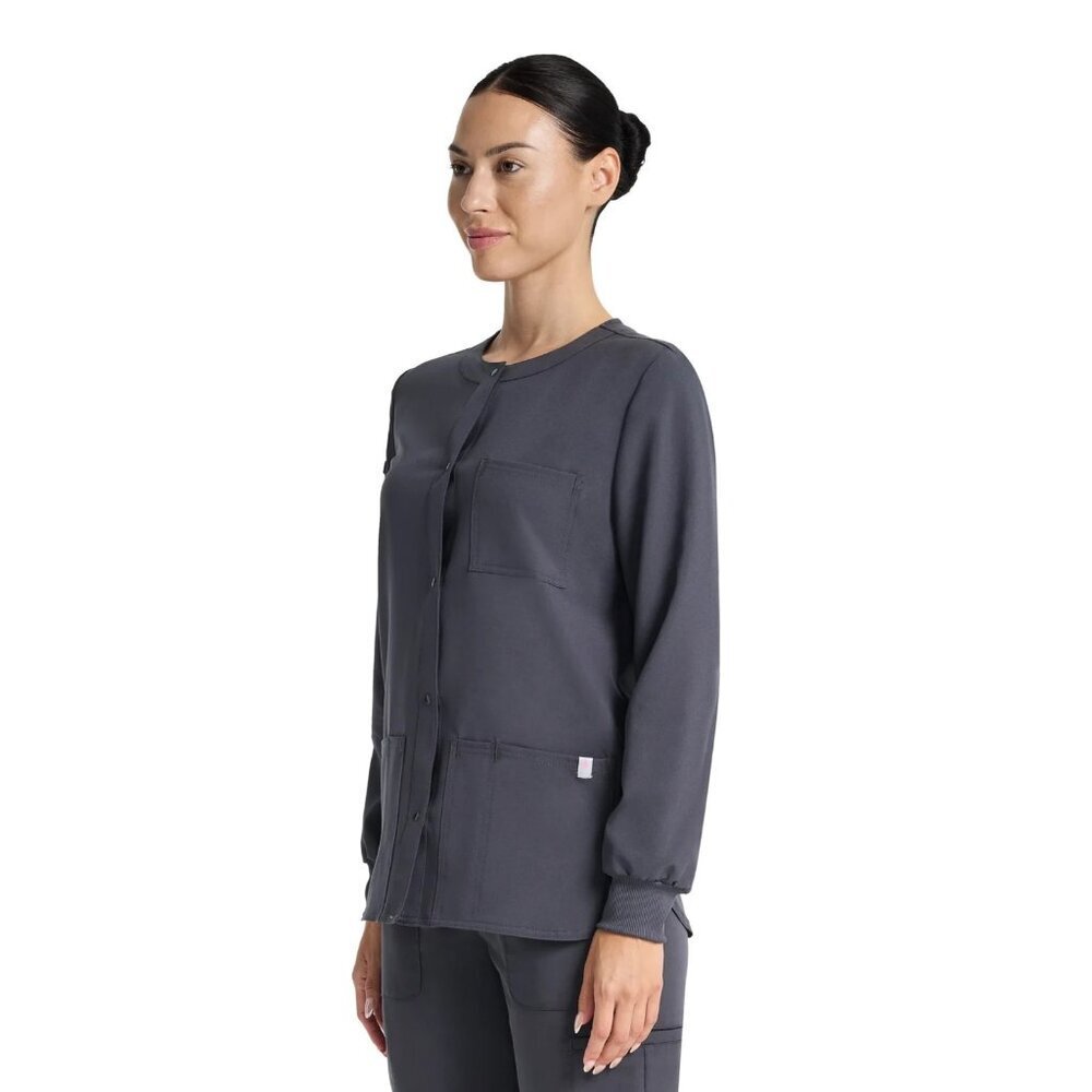 Scrubstar Fashion Seasonal Stretch Snap Warm-up Jacket, Size XL, Relaxed Fit - Picture 3 of 7